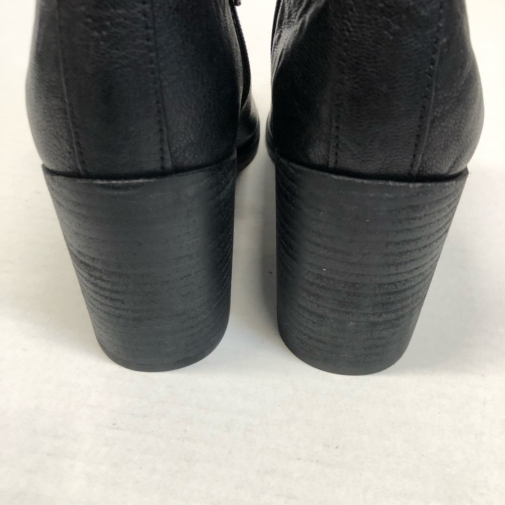 Vionic Square Toe Leather Ankle Booties, Black, E… - image 7